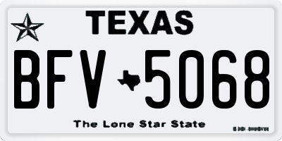 TX license plate BFV5068