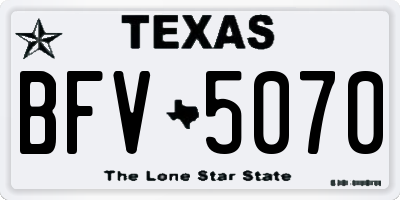 TX license plate BFV5070