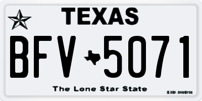 TX license plate BFV5071