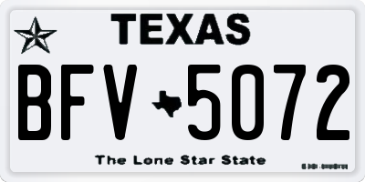 TX license plate BFV5072