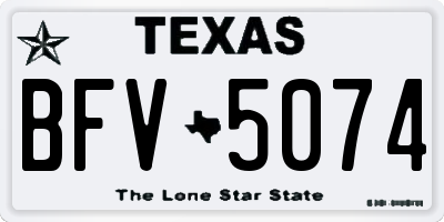 TX license plate BFV5074