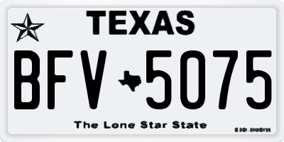 TX license plate BFV5075