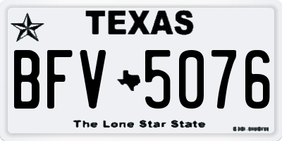 TX license plate BFV5076