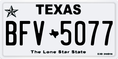 TX license plate BFV5077