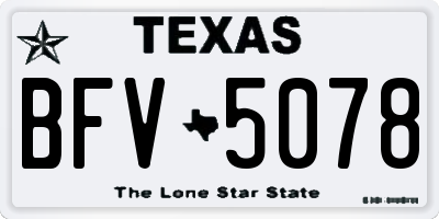 TX license plate BFV5078