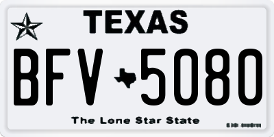TX license plate BFV5080