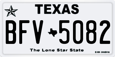 TX license plate BFV5082