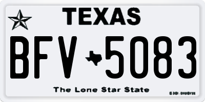 TX license plate BFV5083