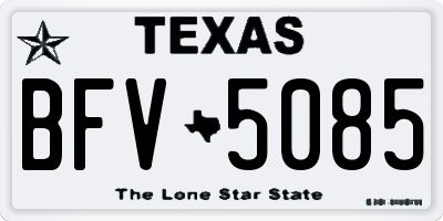 TX license plate BFV5085