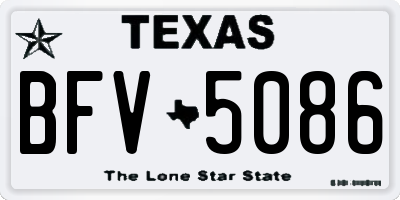 TX license plate BFV5086