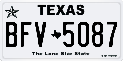TX license plate BFV5087