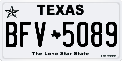TX license plate BFV5089