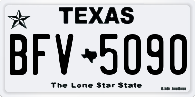 TX license plate BFV5090