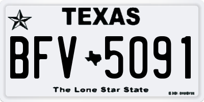 TX license plate BFV5091