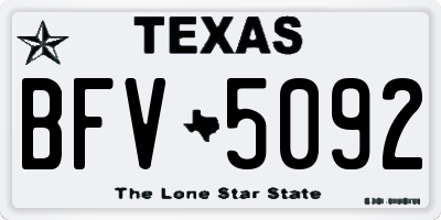 TX license plate BFV5092