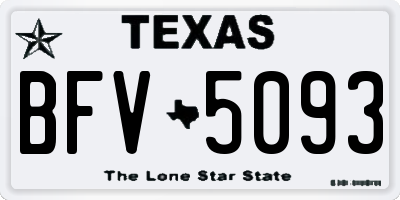TX license plate BFV5093
