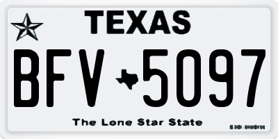 TX license plate BFV5097