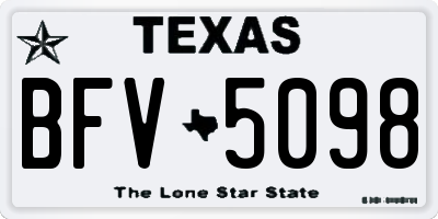 TX license plate BFV5098