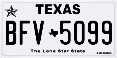 TX license plate BFV5099