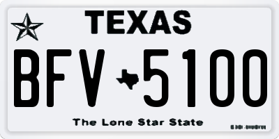 TX license plate BFV5100