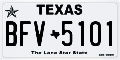 TX license plate BFV5101