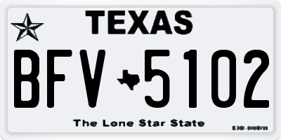 TX license plate BFV5102