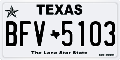 TX license plate BFV5103