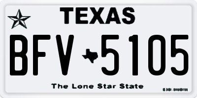 TX license plate BFV5105