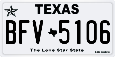 TX license plate BFV5106