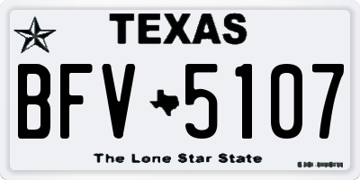 TX license plate BFV5107
