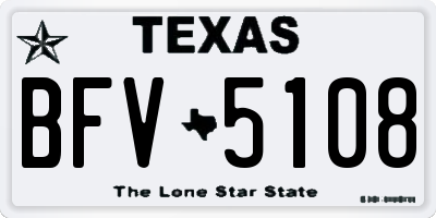 TX license plate BFV5108