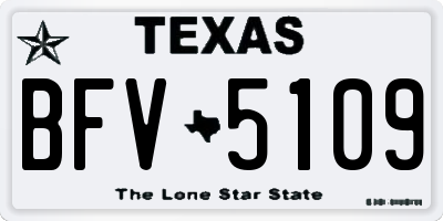 TX license plate BFV5109