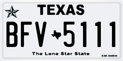 TX license plate BFV5111