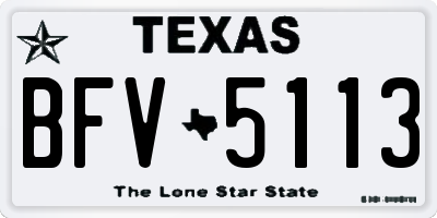 TX license plate BFV5113