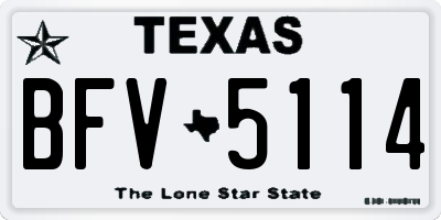 TX license plate BFV5114