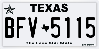 TX license plate BFV5115