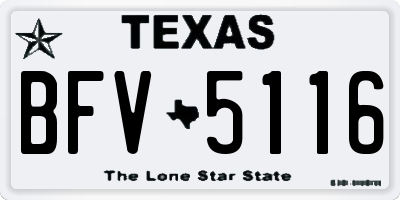 TX license plate BFV5116