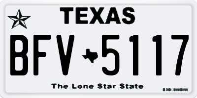 TX license plate BFV5117
