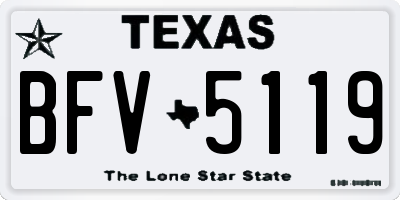 TX license plate BFV5119
