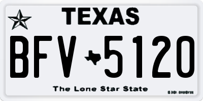 TX license plate BFV5120