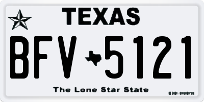 TX license plate BFV5121