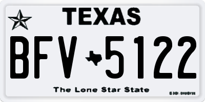 TX license plate BFV5122