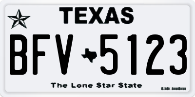 TX license plate BFV5123