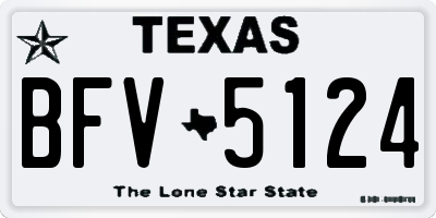 TX license plate BFV5124
