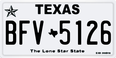 TX license plate BFV5126