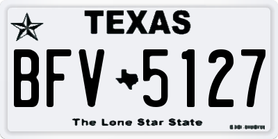 TX license plate BFV5127