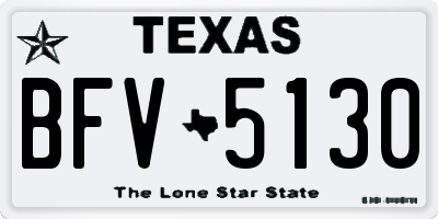 TX license plate BFV5130