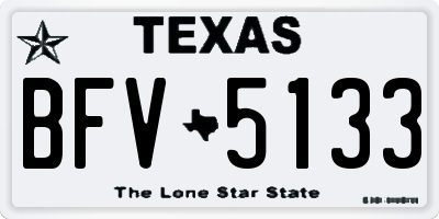TX license plate BFV5133