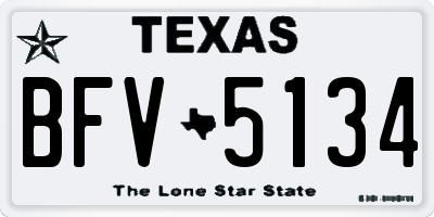 TX license plate BFV5134