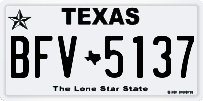 TX license plate BFV5137